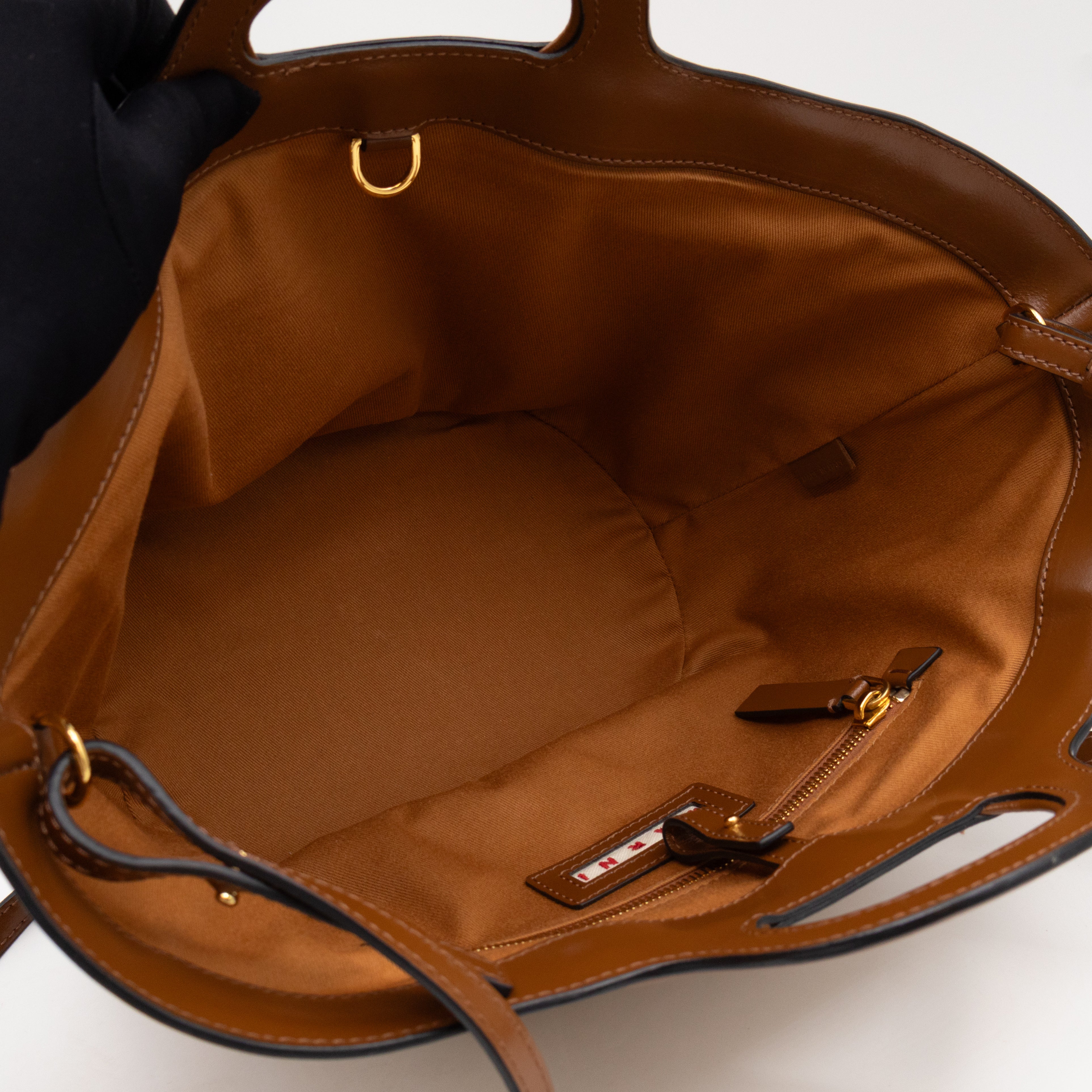 Tropicalia Small Bag Brown Leather & Raffia-effect Fabric