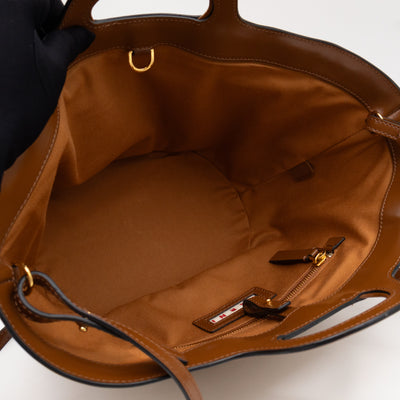 Tropicalia Small Bag Brown Leather & Raffia-effect Fabric