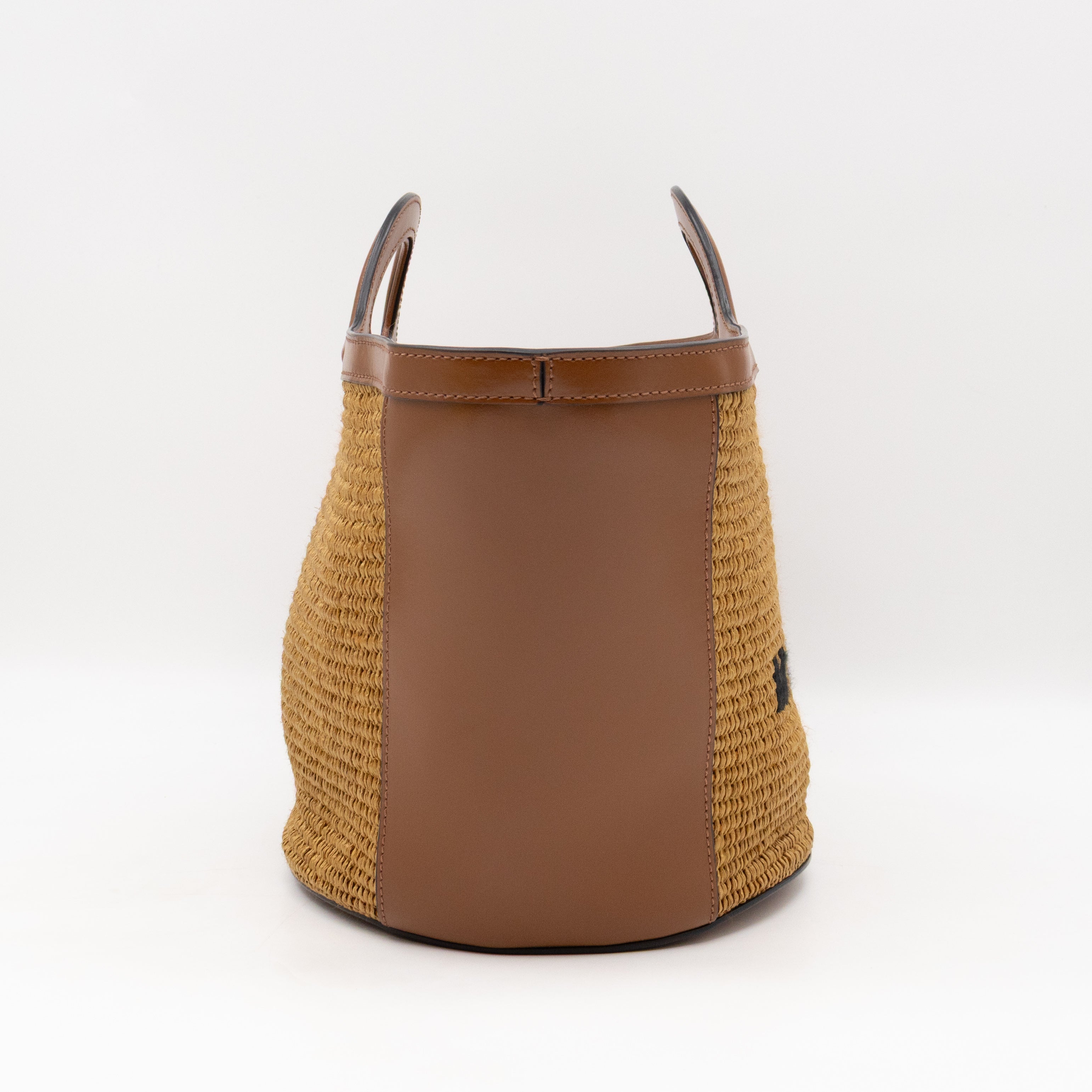 Tropicalia Small Bag Brown Leather & Raffia-effect Fabric