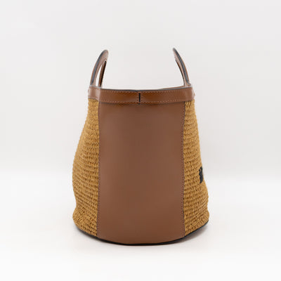 Tropicalia Small Bag Brown Leather & Raffia-effect Fabric