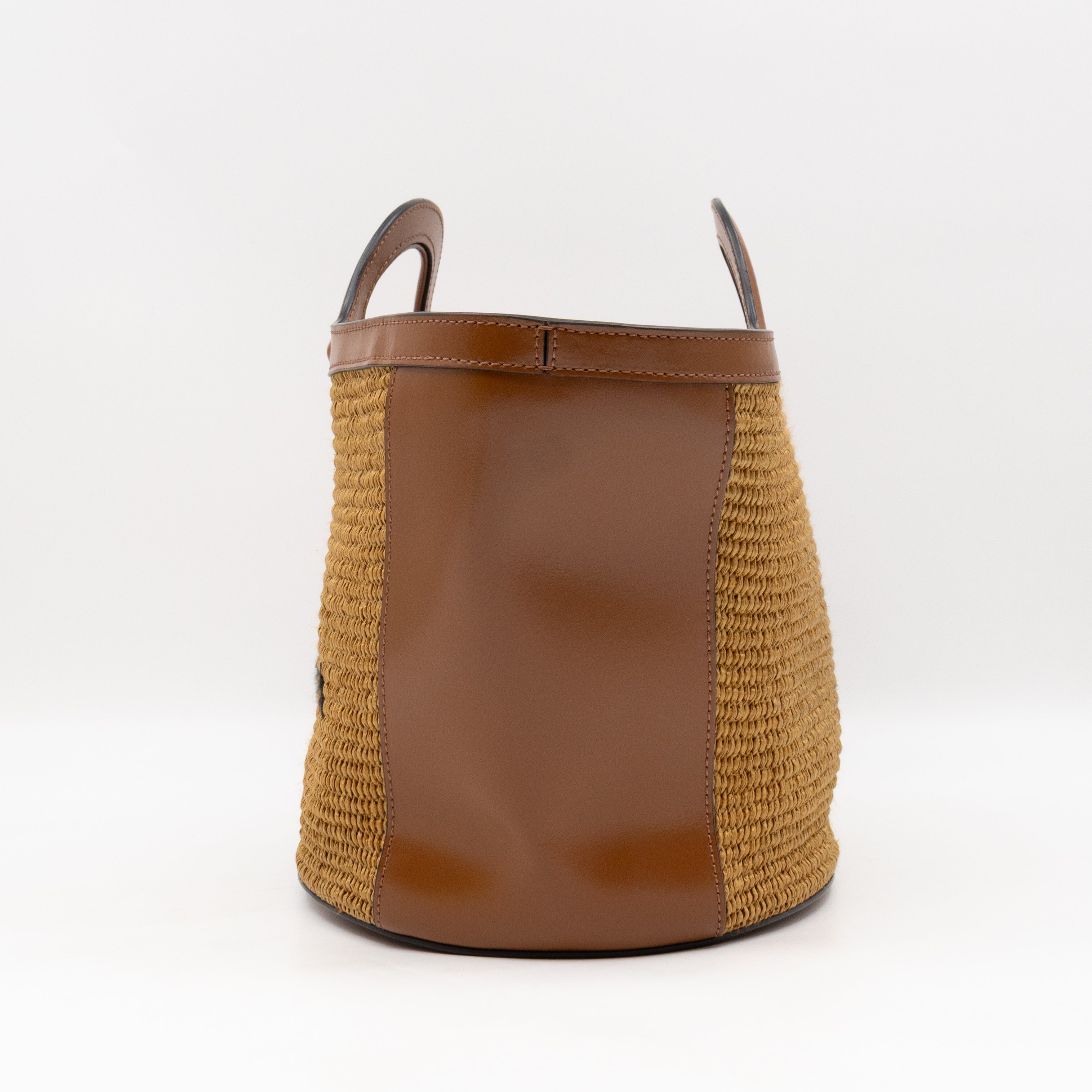 Tropicalia Small Bag Brown Leather & Raffia-effect Fabric
