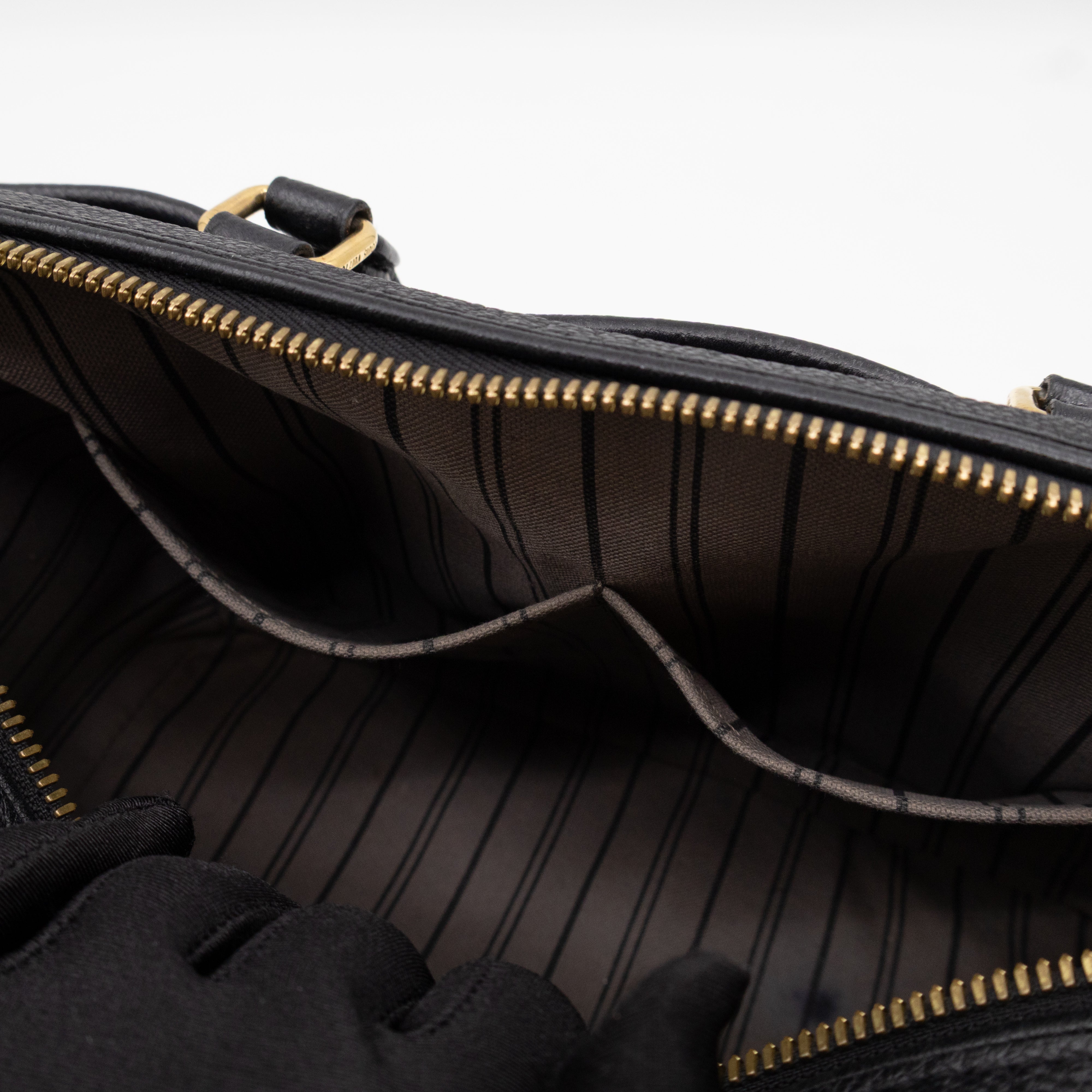 Speedy 25 Bandouliere Black Monogram Empreinte