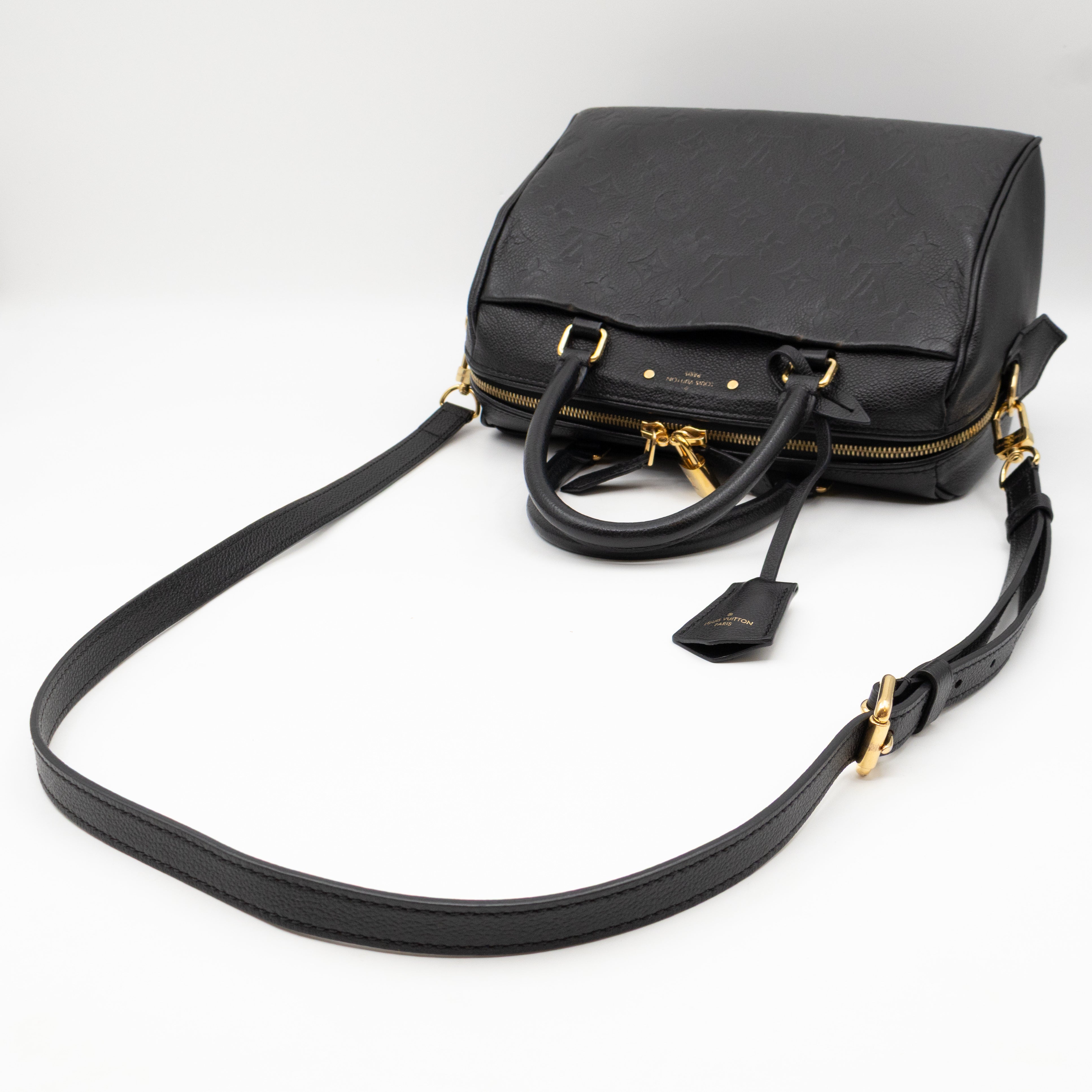 Speedy 25 Bandouliere Black Monogram Empreinte