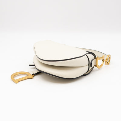 Mini Saddle Bag White Leather