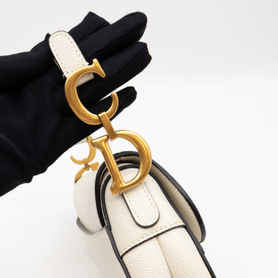 Mini Saddle Bag White Leather