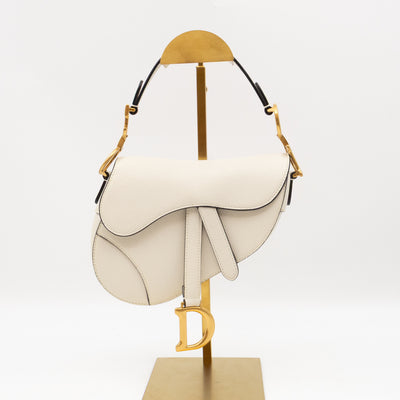 Mini Saddle Bag White Leather