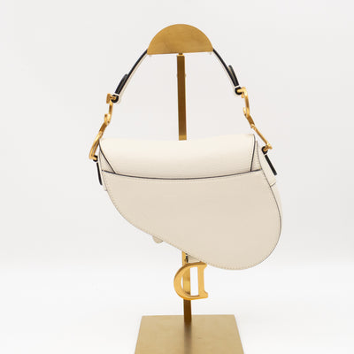 Mini Saddle Bag White Leather