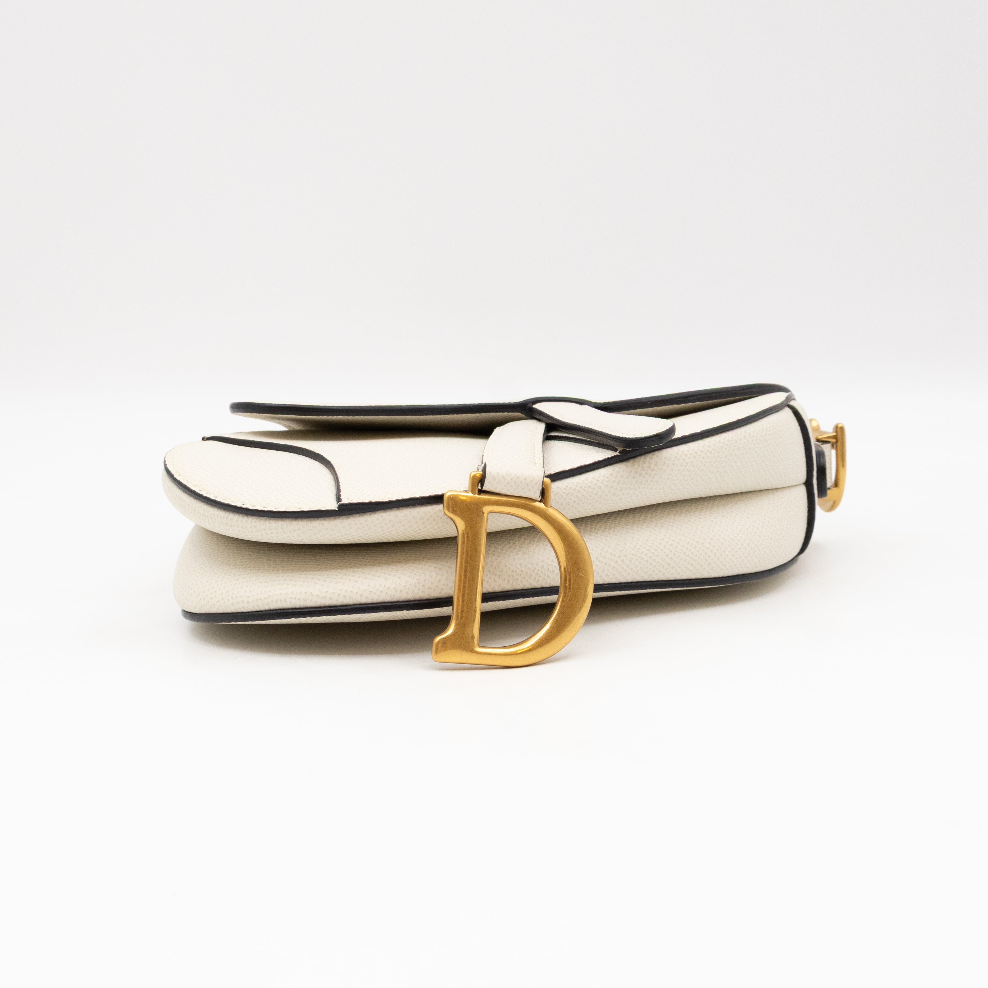 Mini Saddle Bag White Leather