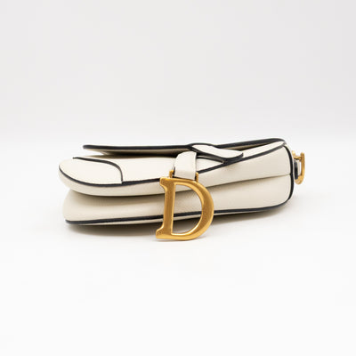 Mini Saddle Bag White Leather