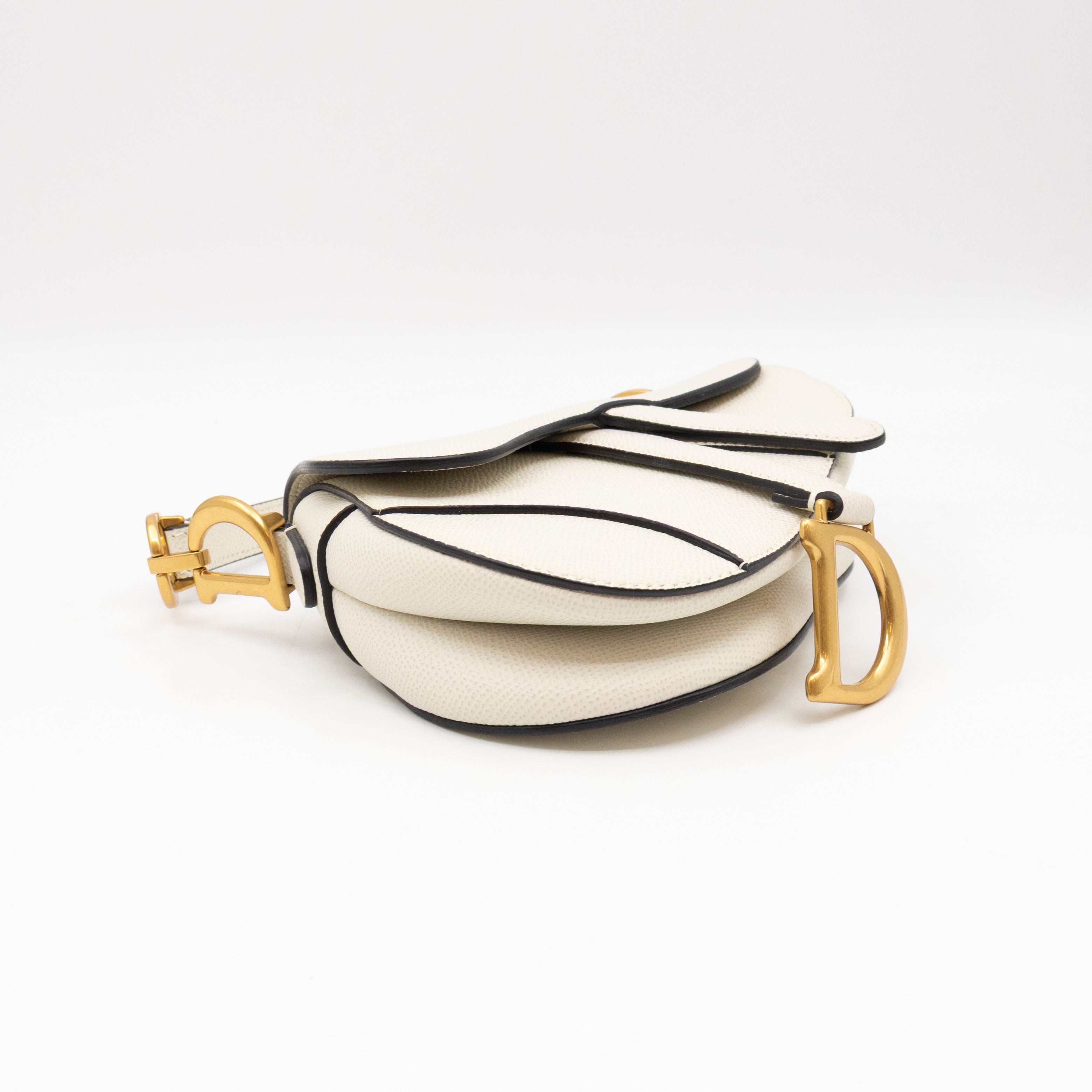Mini Saddle Bag White Leather