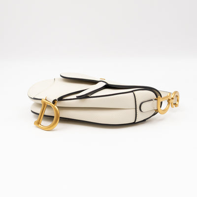 Mini Saddle Bag White Leather