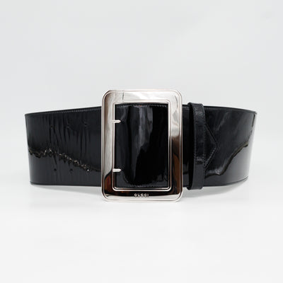 Wide Belt Black Patent Leather 85 / 34