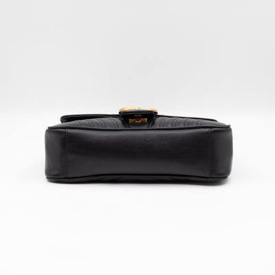 GG Marmont Medium Flap Bag Black Leather
