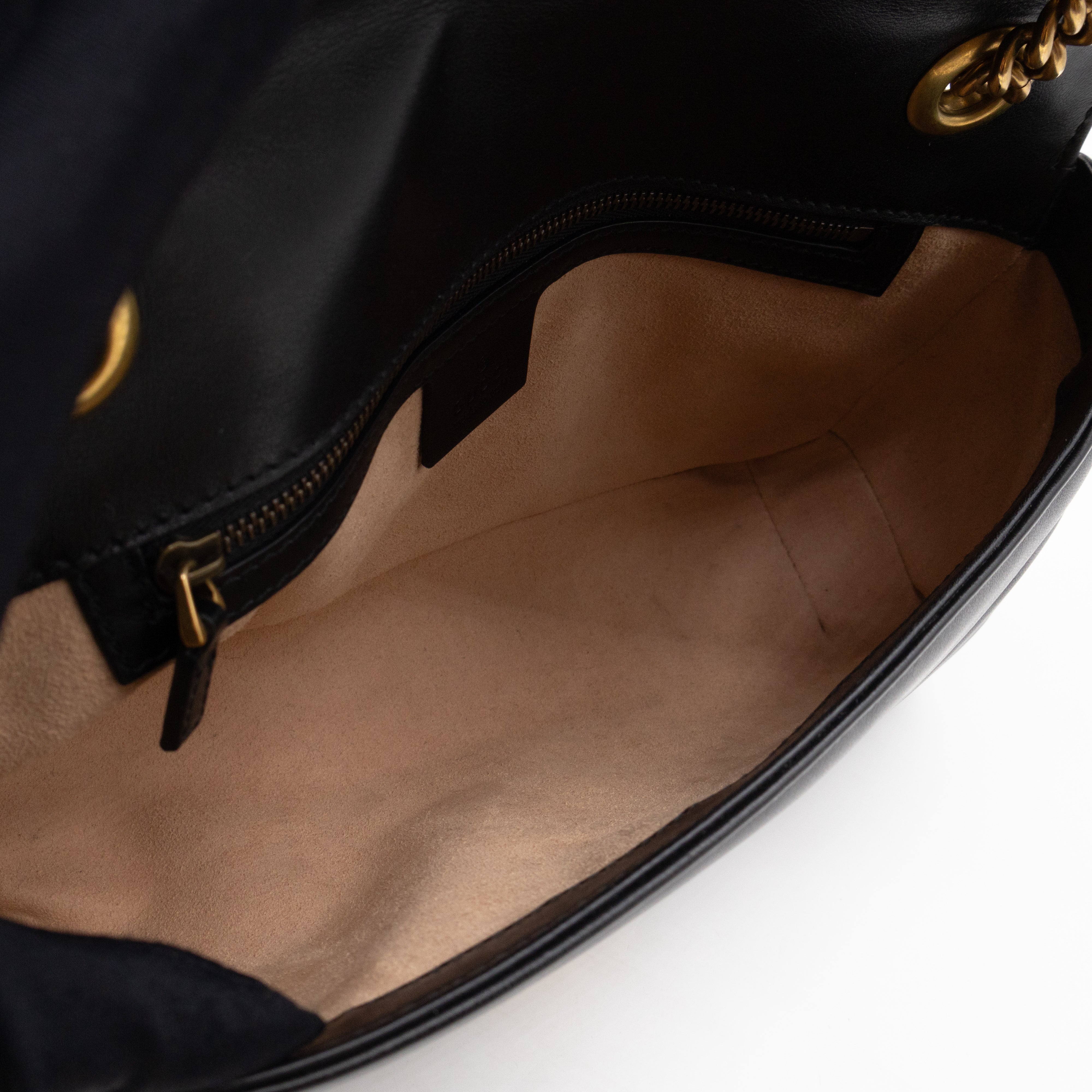 GG Marmont Medium Flap Bag Black Leather