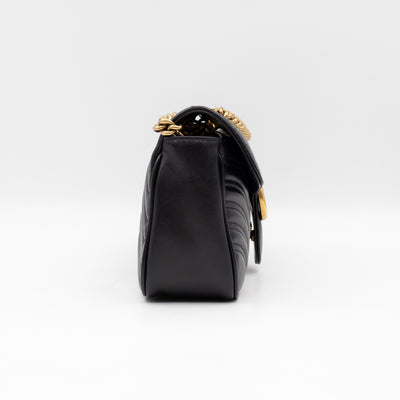 GG Marmont Medium Flap Bag Black Leather