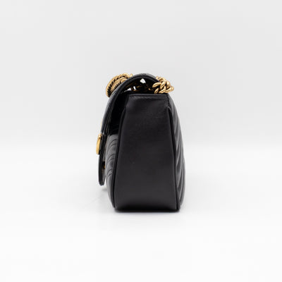 GG Marmont Medium Flap Bag Black Leather