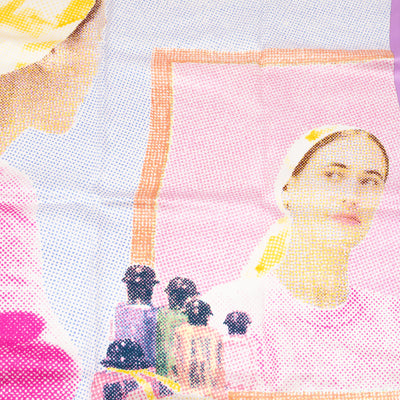 Silk Scarf 70 Regard de Soie Pink Yellow