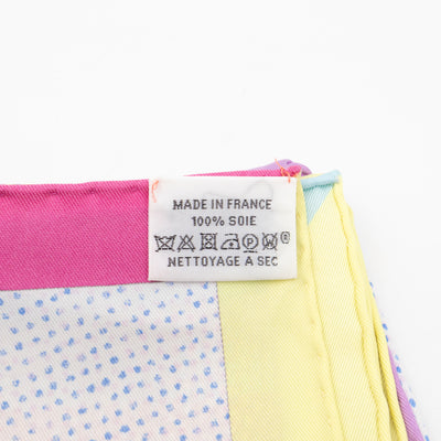 Silk Scarf 70 Regard de Soie Pink Yellow