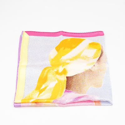 Silk Scarf 70 Regard de Soie Pink Yellow