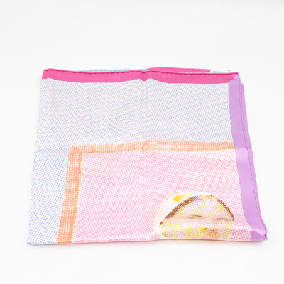 Silk Scarf 70 Regard de Soie Pink Yellow