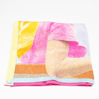 Silk Scarf 70 Regard de Soie Pink Yellow