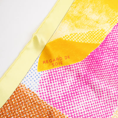 Silk Scarf 70 Regard de Soie Pink Yellow