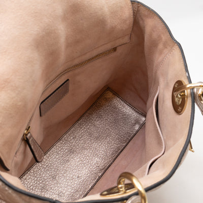 Lady Dior Supple Medium Champagne Metallic Leather