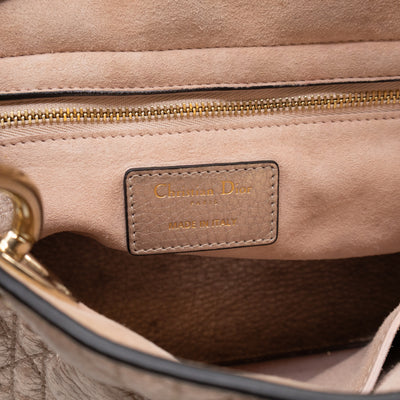 Lady Dior Supple Medium Champagne Metallic Leather
