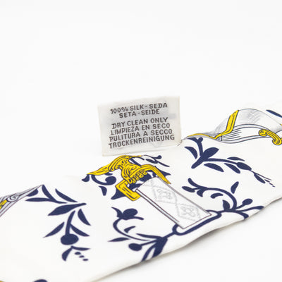 Twilly Silk Scarf Etriers Remix Armor Blue