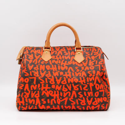 Speedy 30 Monogram Orange Graffiti
