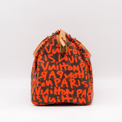 Speedy 30 Monogram Orange Graffiti