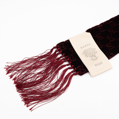 GG Velvet Scarf Burgundy