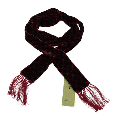 GG Velvet Scarf Burgundy