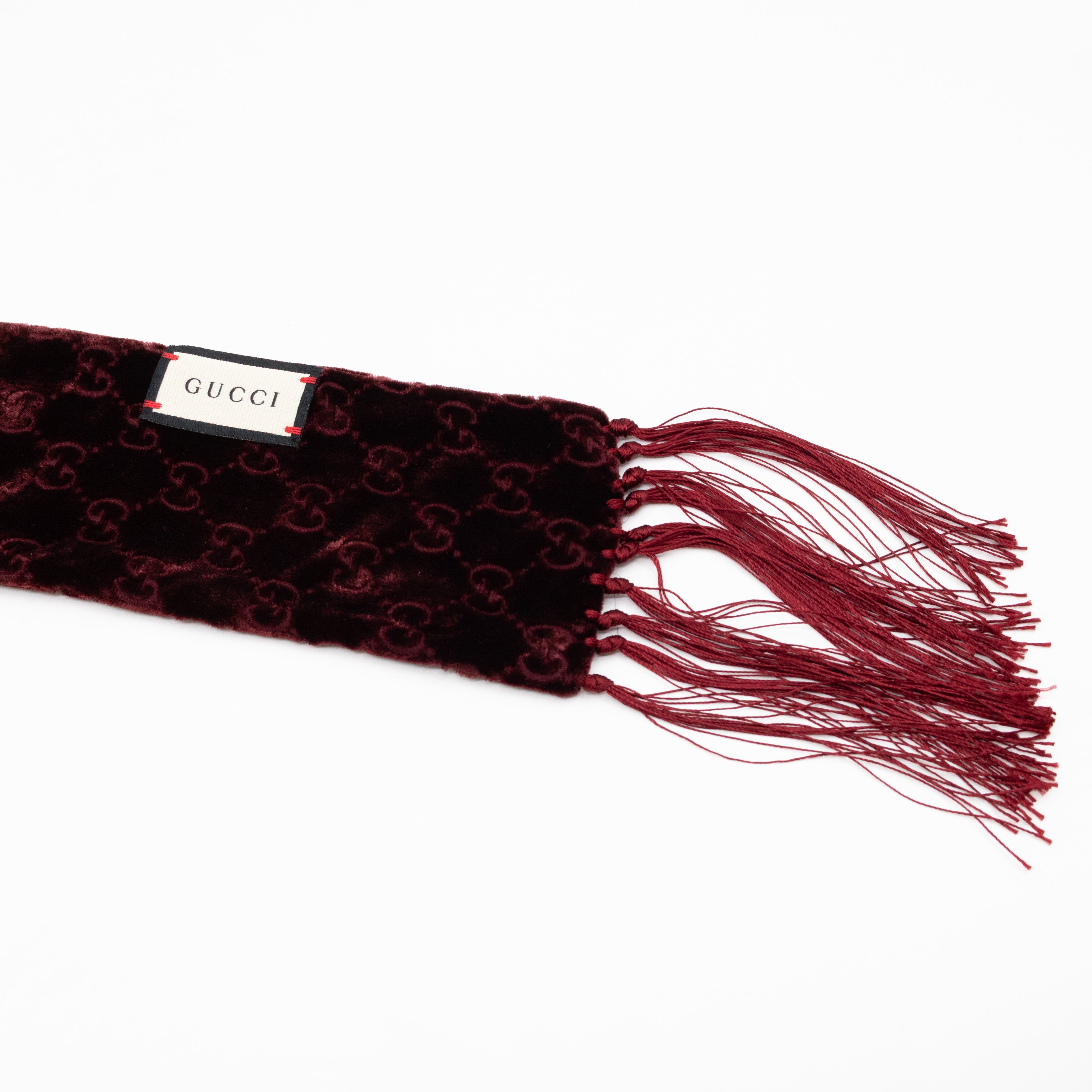 GG Velvet Scarf Burgundy
