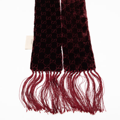 GG Velvet Scarf Burgundy