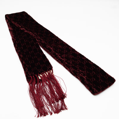 GG Velvet Scarf Burgundy