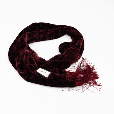 GG Velvet Scarf Burgundy