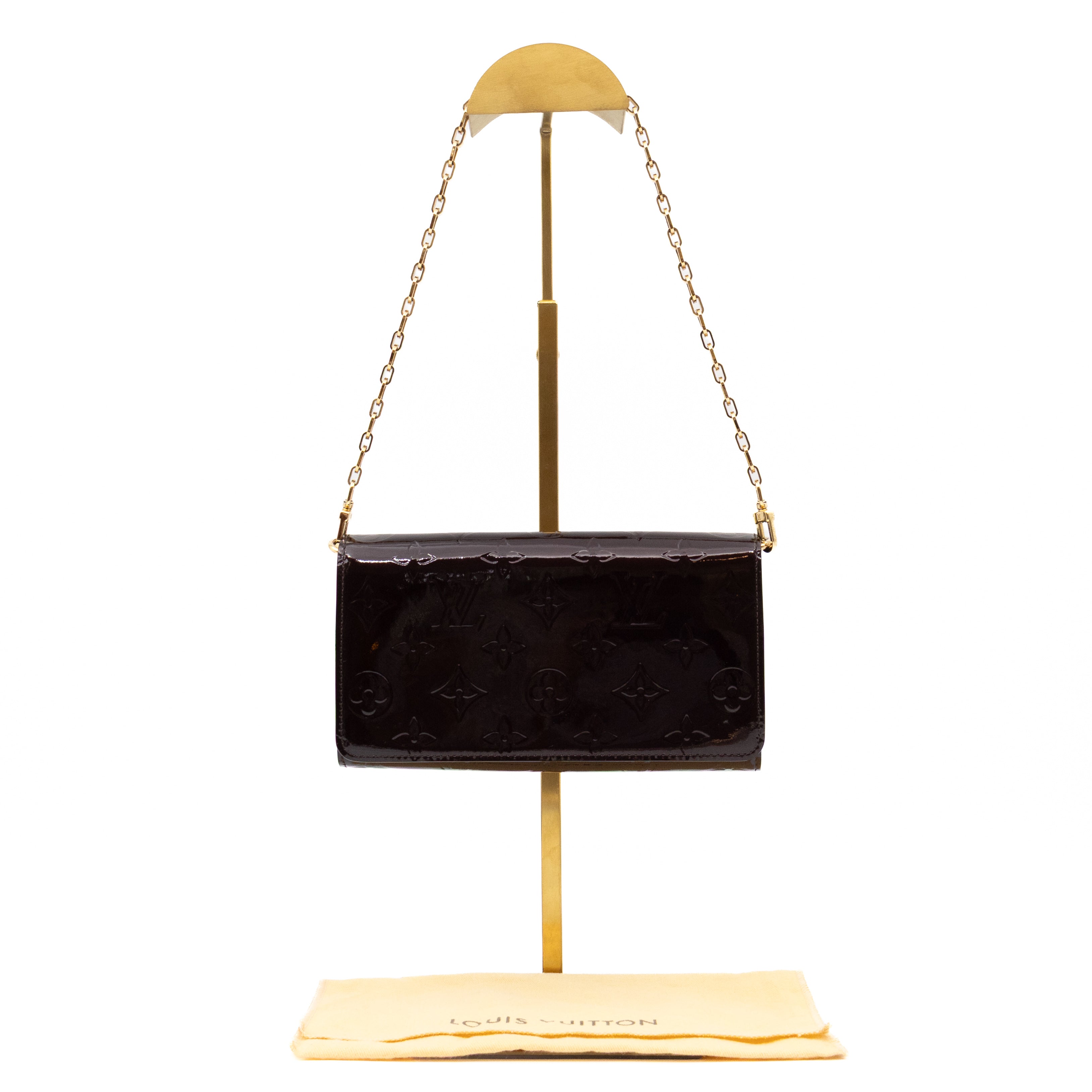Sarah Chain Wallet Amarante Vernis