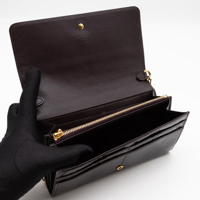 Sarah Chain Wallet Amarante Vernis