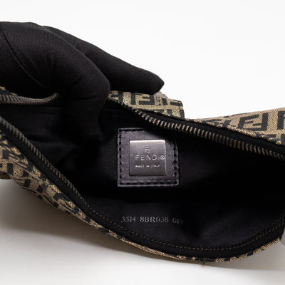 Baguette Croissant Mini Bag Zucca Glitter Black FF Monogram