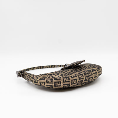 Baguette Croissant Mini Bag Zucca Glitter Black FF Monogram