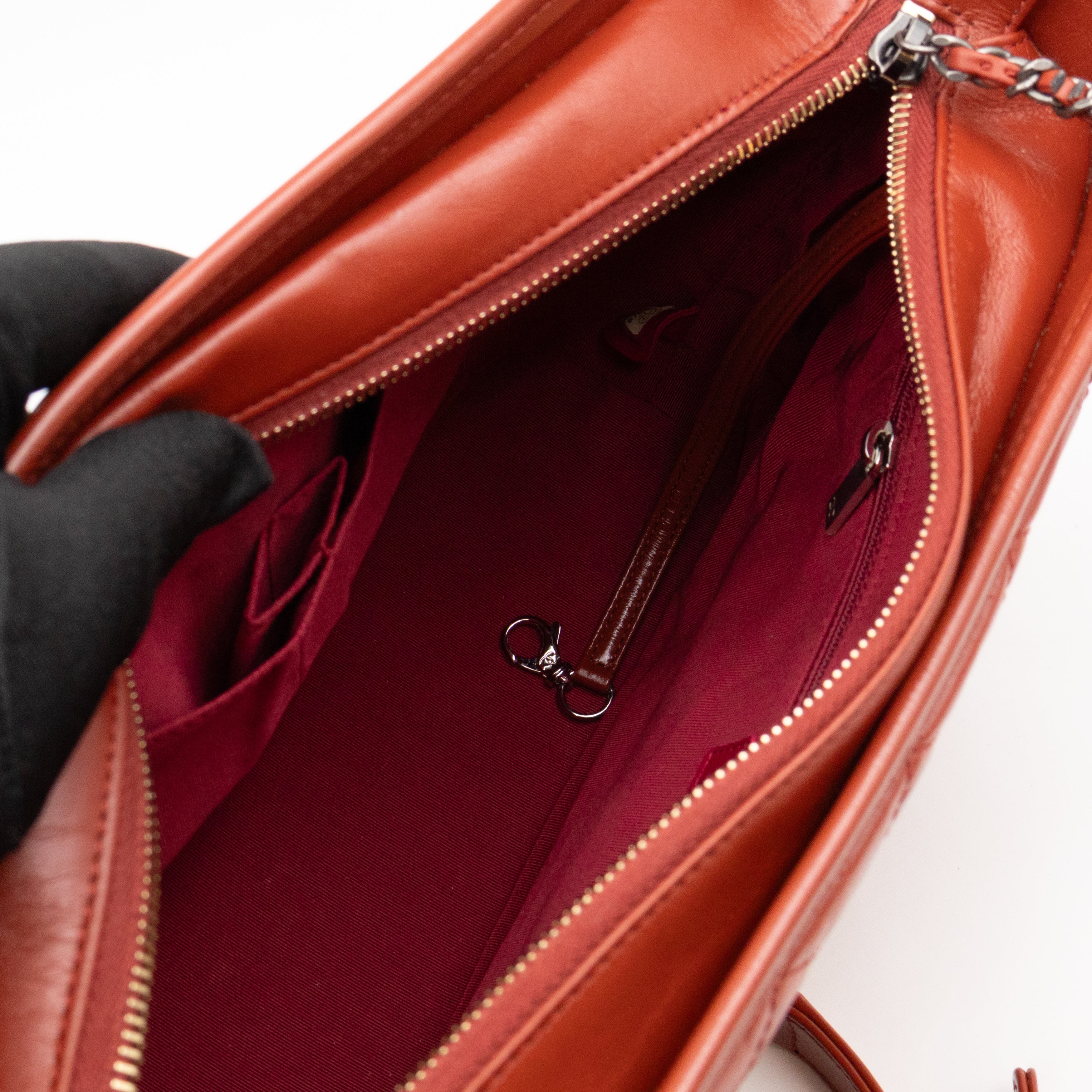 Gabrielle Hobo Medium Brique Rouge Calfskin Leather