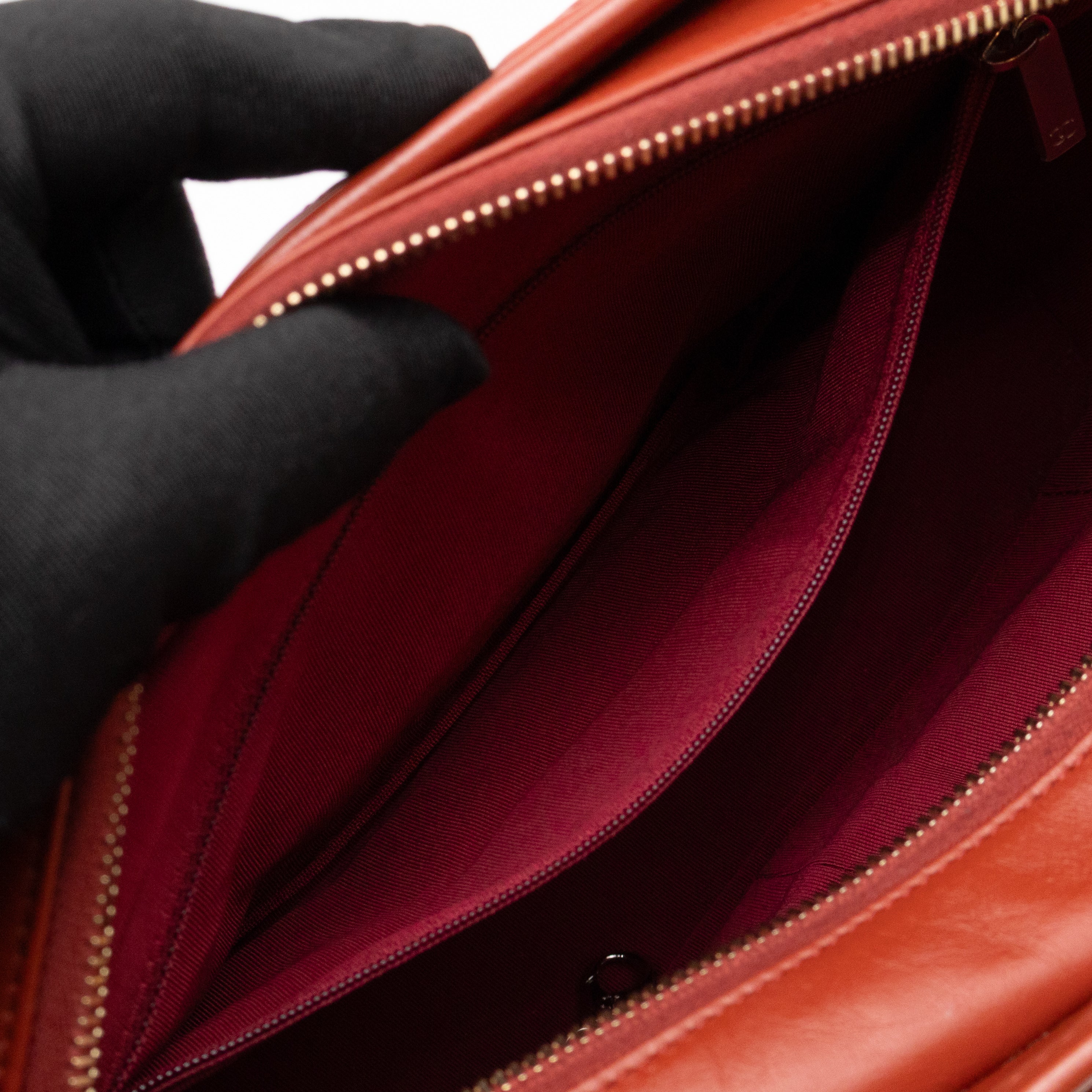 Gabrielle Hobo Medium Brique Rouge Calfskin Leather