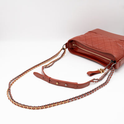 Gabrielle Hobo Medium Brique Rouge Calfskin Leather