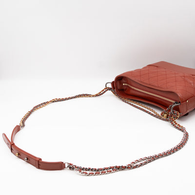 Gabrielle Hobo Medium Brique Rouge Calfskin Leather