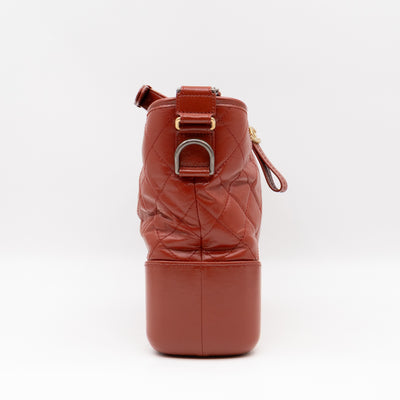 Gabrielle Hobo Medium Brique Rouge Calfskin Leather