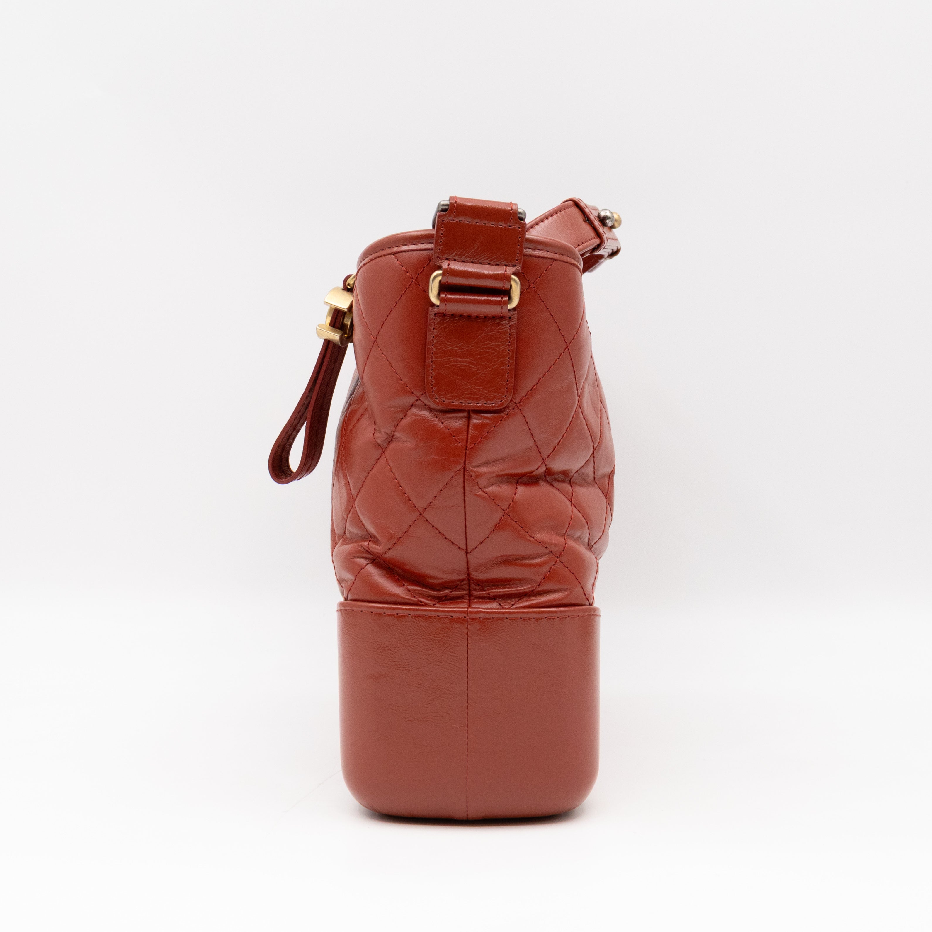 Gabrielle Hobo Medium Brique Rouge Calfskin Leather