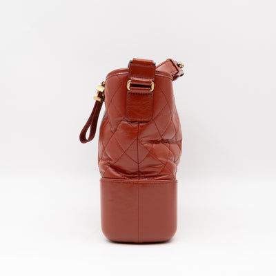 Gabrielle Hobo Medium Brique Rouge Calfskin Leather