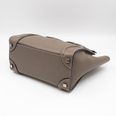 Micro Luggage Grey Leather