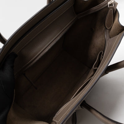 Micro Luggage Grey Leather
